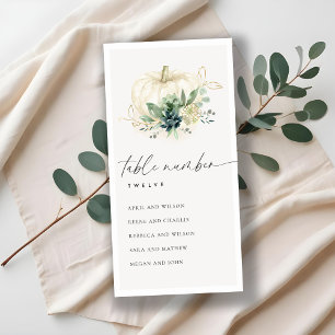 Carte De Remerciements Tableau de Citrouille Succulent bleu Numéro de tab