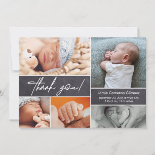 Carte De Remerciements Tableau noir moderne photo personnalisée