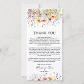 Carte De Remerciements Tables fleurs sauvages de réception de mariage (Devant)