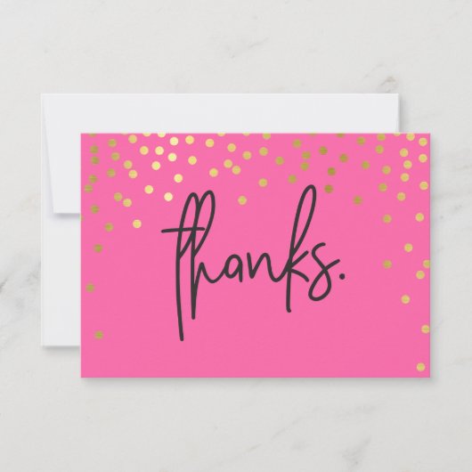 CARTE DE REMERCIEMENTS taches de confettis dorés m (Devant)