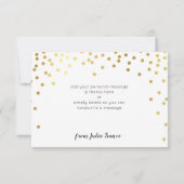 CARTE DE REMERCIEMENTS taches de confettis dorés m (Dos)