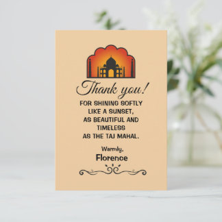 Carte De Remerciements Taj Mahal Beautiful Message