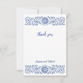 CARTE DE REMERCIEMENTS TALAVERA MEXICAIN BLEU CLAIR (Devant)