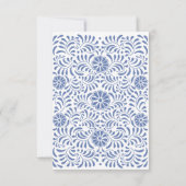 CARTE DE REMERCIEMENTS TALAVERA MEXICAIN BLEU CLAIR (Dos)