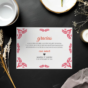 Carte De Remerciements Talavera Orange Floral Minimaliste Mariage Espagno