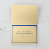 Carte De Remerciements Tan de Duotone moderne / Marine (Intérieur)