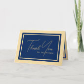 Carte De Remerciements Tan de Duotone moderne / Marine (Devant)