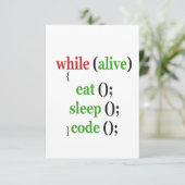 Carte De Remerciements Tandis qu'Alive Mangez Sleep Code drôle PRogrammer (Debout devant)