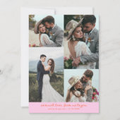 Carte De Remerciements Tant d'amour Élégante photo de mariage orange rose (Devant)