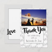 Carte De Remerciements Taper l'amour de la typographie moderne (Devant / Derrière)