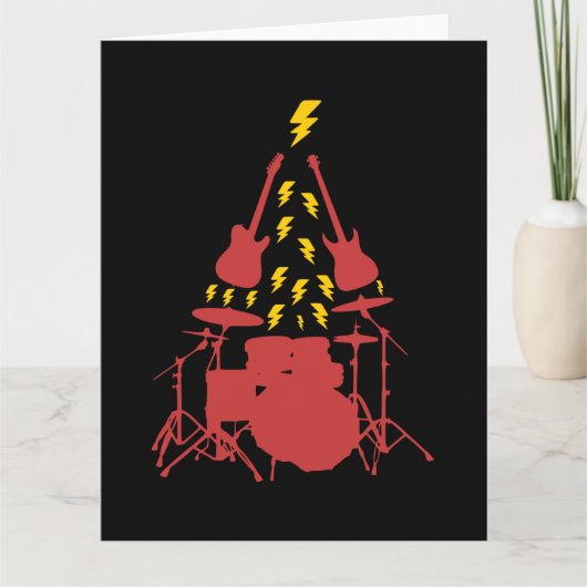 Carte De Remerciements Tarjeta de navidad ideal rockeros - árbol navideño (Devant)