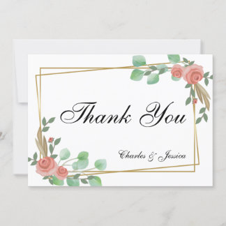 Carte De Remerciements Tarjeta Thank You boda personalizada floral