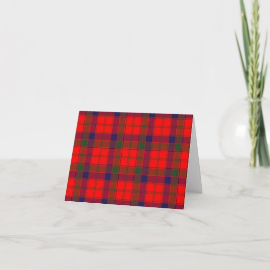Carte De Remerciements Tartan écossais rouge (Devant)