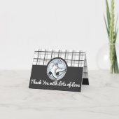 Carte de remerciements Tartan moderne de patinage  (Devant)