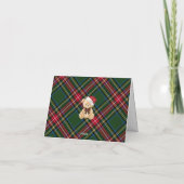 Carte De Remerciements Tartan Plaid Christmas Bear Birthday Thank You (Dos)