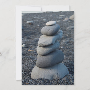 Carte De Remerciements Tas De Rochers Gris Sur La Plage