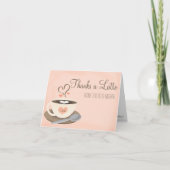 Carte De Remerciements Tasse à café Blush Monogram Heart Mariage Remercie (Devant)