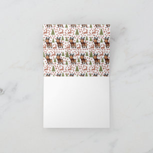 Carte De Remerciements Tasse fleurie mignonne au renne