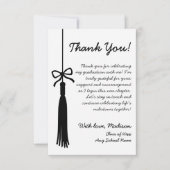 Carte De Remerciements Tassel Bow Black & White Class Of 2026 Graduation (Devant)
