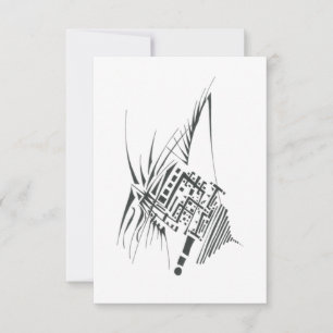 Carte De Remerciements Tatouage Tribal Abstrait Noir Blanc Suspendu