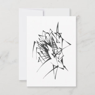 Carte De Remerciements Tatouage Tribal Abstrait Noir et Blanc