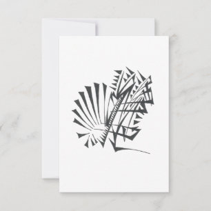 Carte De Remerciements Tatouage tribal abstrait noir et blanc moulin à ve