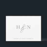 Carte De Remerciements Taupe Green Elegant Mariage Monogramme<br><div class="desc">Élégant carte de remerciements de monogramme de mariage. Cette carte monogramme mariage est dotée d'une élégante carte de script et d'une typographie classique. Personnalisez en ajoutant votre propre monogramme et d'autres détails. Ce carte de remerciements de mariage monogramme minimaliste sera également parfait comme papeterie pour un couple.</div>