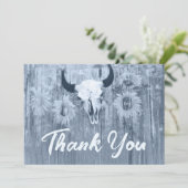 Carte De Remerciements Taureau bleu rustique Dusty (Debout devant)