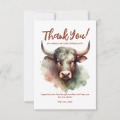 Carte De Remerciements Taurus Aquarelle Ram Zodiac Thème Anniversaire (Devant)