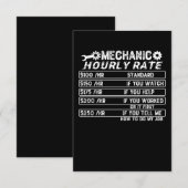 Carte De Remerciements Taux horaire mécanique (Devant / Derrière)