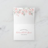 Carte De Remerciements Tea Party à la Fête des mariées rose (Intérieur)