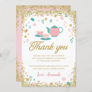 Carte de remerciements Tea Party Parties scintilla