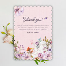 Tea Party Pink Aquarelle Baby shower Fleurs