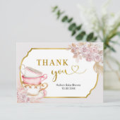 Carte de remerciements Tea Party vintage (Debout devant)