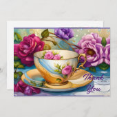 Carte De Remerciements Tea Time - Tea Cup Art (Devant / Derrière)