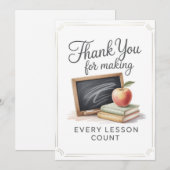 Carte De Remerciements Teacher Thank You Card (Devant / Derrière)