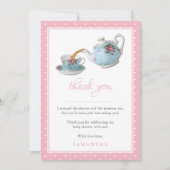 Carte De Remerciements Teacups Baby shower Tea Party (Devant)