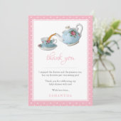 Carte De Remerciements Teacups Baby shower Tea Party (Debout devant)