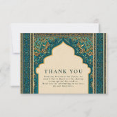 Carte De Remerciements Teal Arch Islamic Wedding (Devant)