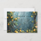 Carte De Remerciements Teal Citrus Blossom Garden Wedding (Devant)