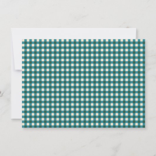 Carte De Remerciements Teal Plaid Personalized Stationery Name Holiday (Dos)