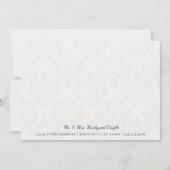 Carte De Remerciements Teapot Remerciement Note Flore Bleue Dusty et Blan (Dos)