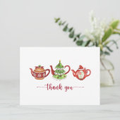 Carte De Remerciements Teapots de Noël, Fête (Debout devant)