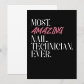 Carte De Remerciements Technicien Nail Le Plus Extraordinaire Jamais (Devant / Derrière)