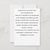 Carte De Remerciements Technologue en radiologie (Dos)