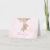Carte De Remerciements Teddy Bear Baby Pink (Devant)