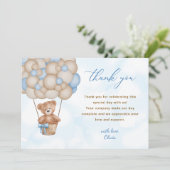 Carte De Remerciements Teddy Bear Baby Shower (Debout devant)