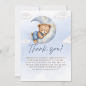 Carte De Remerciements  Teddy Bear Baby Shower boy (Devant)