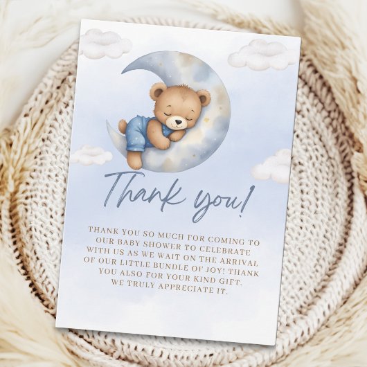 Carte De Remerciements  Teddy Bear Baby Shower boy