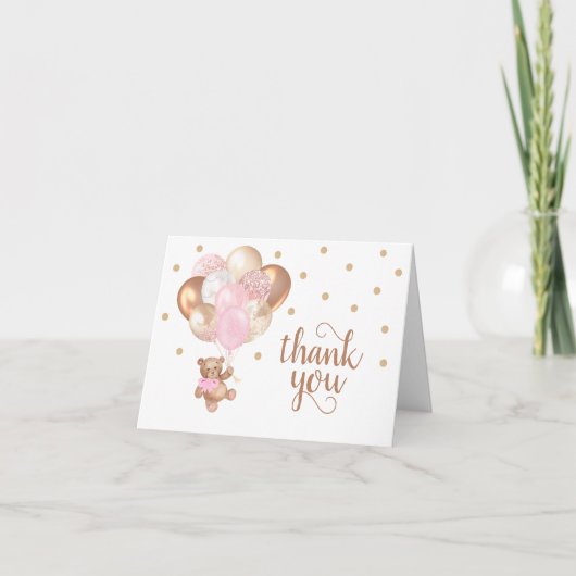 Carte De Remerciements Teddy Bear Baby Shower Thank You Card (Devant)